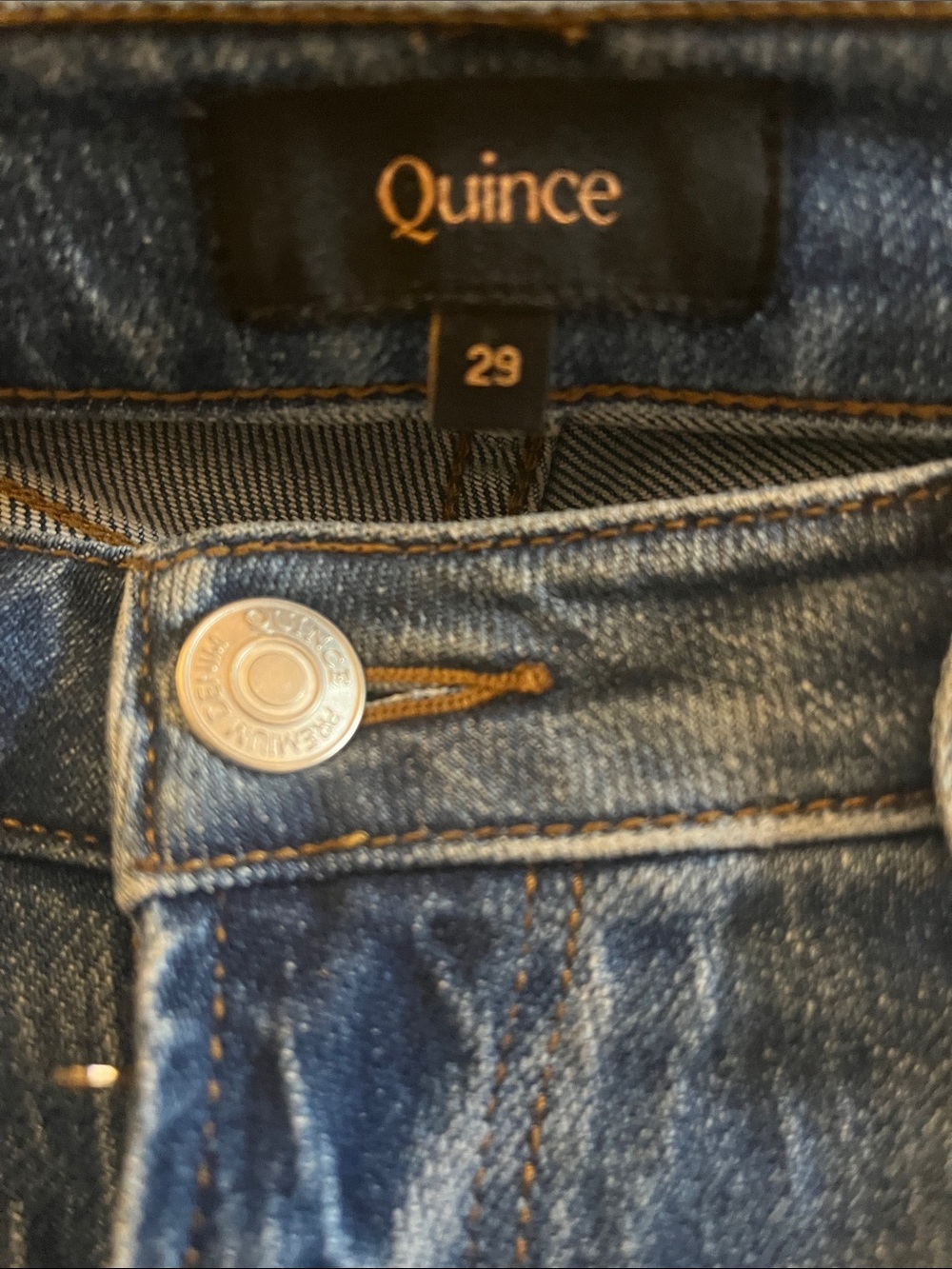 Quince comfort stretch Mid-Rise Slim Boy Friend Jeans medium wash size 29 - Picture 5 of 5